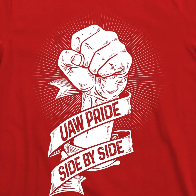 Uaw Strike Red United Auto Workers Picket Sign T-Shirt