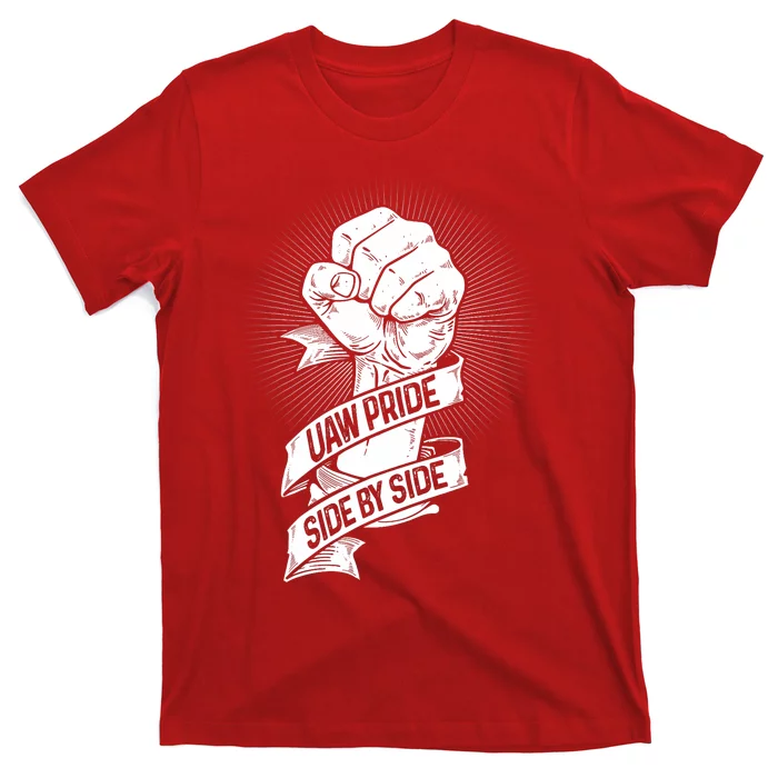 Uaw Strike Red United Auto Workers Picket Sign T-Shirt