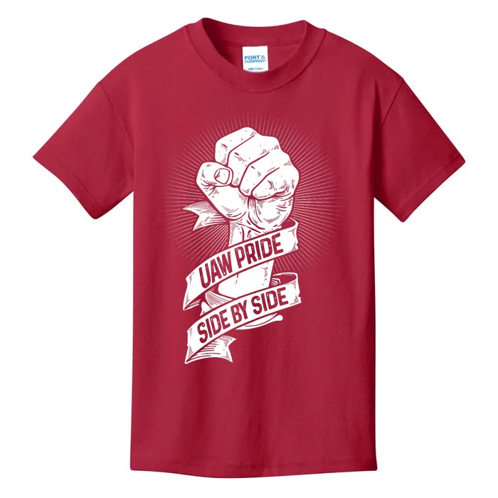 Uaw Strike Red United Auto Workers Picket Sign Kids T-Shirt