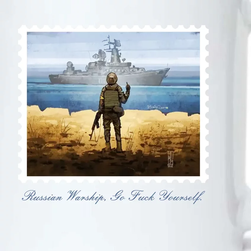 Ukraine Stamp Russian Warship Go F Yourself Island Of Heroes Ukrainian Black Color Changing Mug