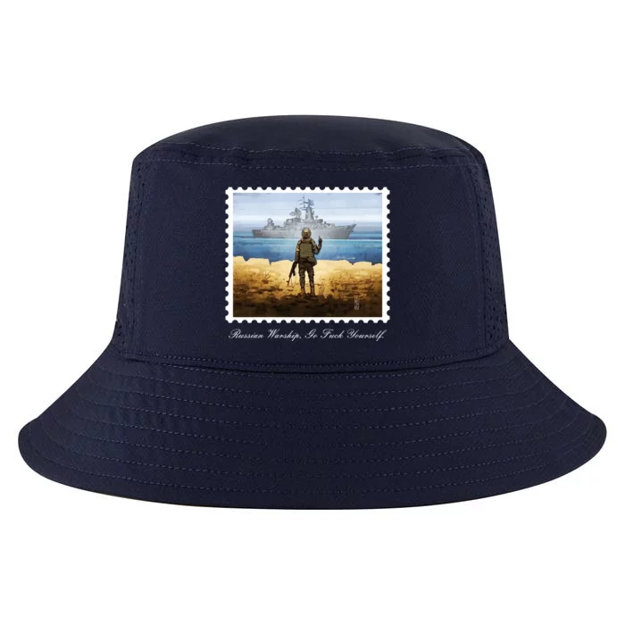 Ukraine Stamp Russian Warship Go F Yourself Island Of Heroes Ukrainian Cool Comfort Performance Bucket Hat