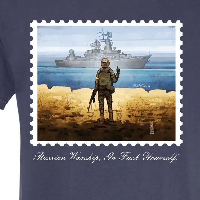 Ukraine Stamp Russian Warship Go F Yourself Island Of Heroes Ukrainian Garment-Dyed Heavyweight T-Shirt