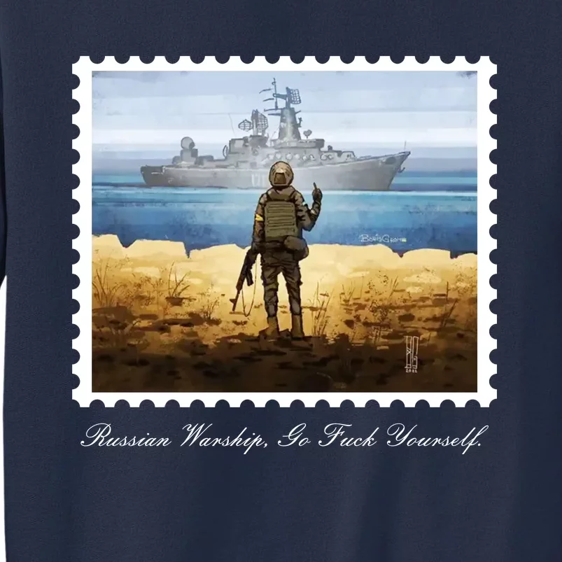 Ukraine Stamp Russian Warship Go F Yourself Island Of Heroes Ukrainian Sweatshirt