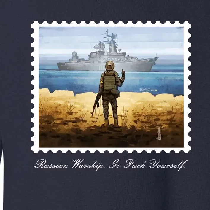 Ukraine Stamp Russian Warship Go F Yourself Island Of Heroes Ukrainian Toddler Sweatshirt