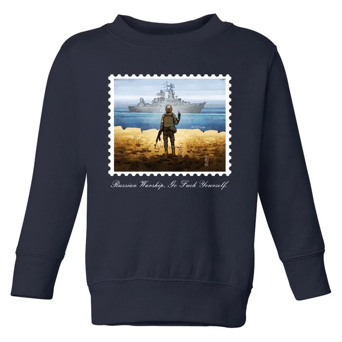 Ukraine Stamp Russian Warship Go F Yourself Island Of Heroes Ukrainian Toddler Sweatshirt