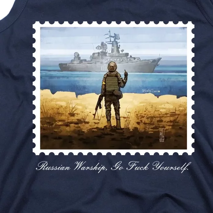 Ukraine Stamp Russian Warship Go F Yourself Island Of Heroes Ukrainian Tank Top