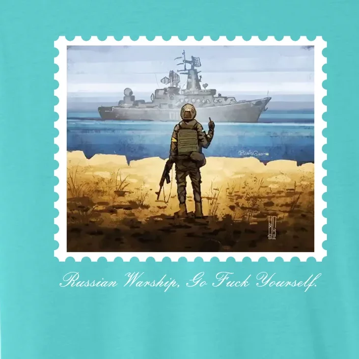 Ukraine Stamp Russian Warship Go F Yourself Island Of Heroes Ukrainian ChromaSoft Performance T-Shirt