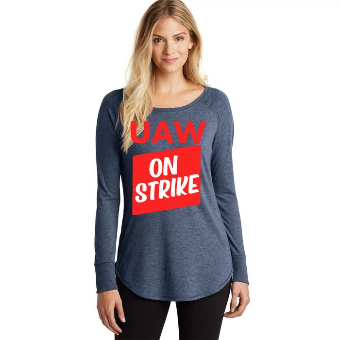 UAW Strike Red United Auto Workers Picket Sign Women's Perfect Tri Tunic Long Sleeve Shirt