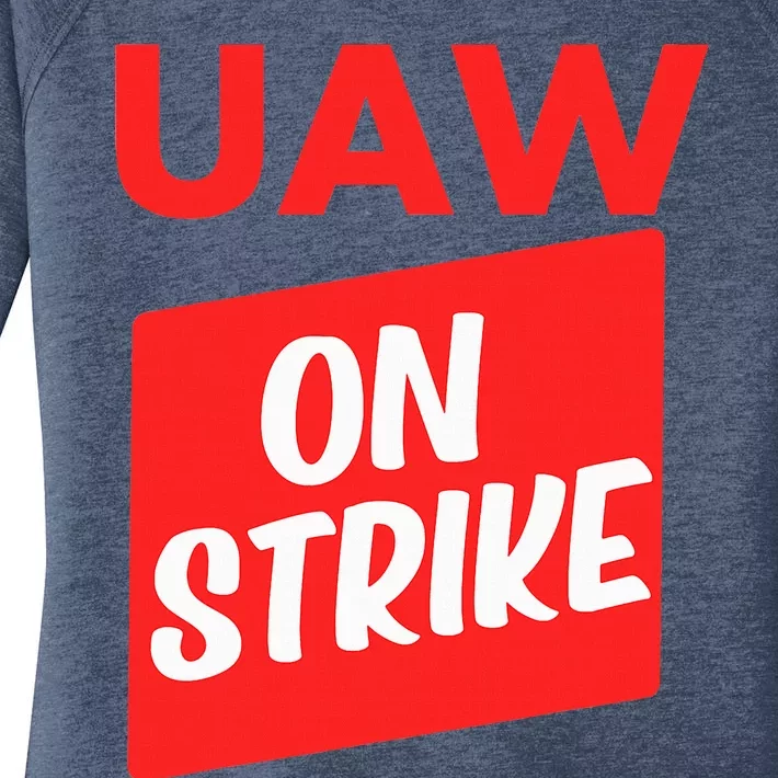 UAW Strike Red United Auto Workers Picket Sign Women's Perfect Tri Tunic Long Sleeve Shirt