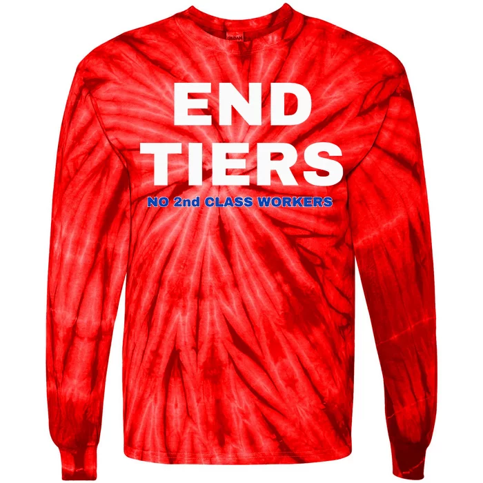 UAW Strike Red United Auto Workers Picket Sign End Tiers Tie-Dye Long Sleeve Shirt