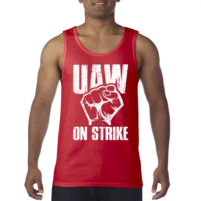 UAW Strike Red United Auto Workers Picket Sign Tank Top