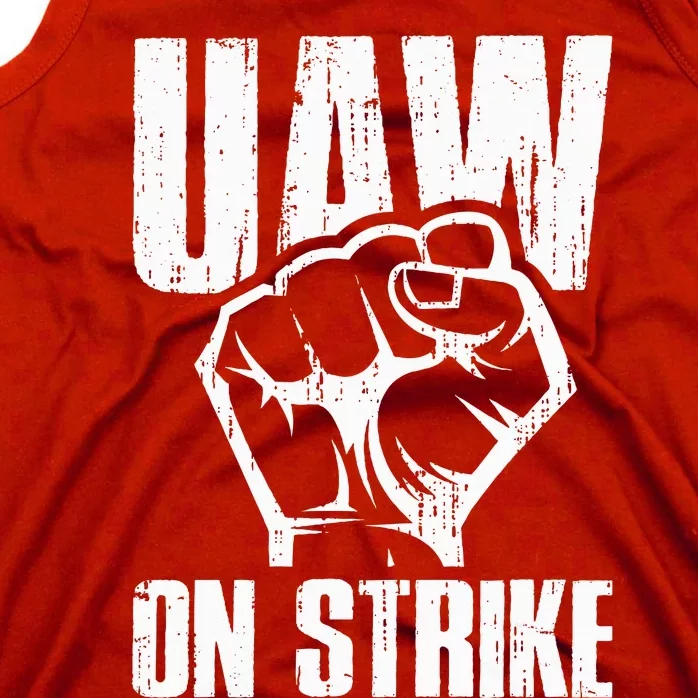 UAW Strike Red United Auto Workers Picket Sign Tank Top