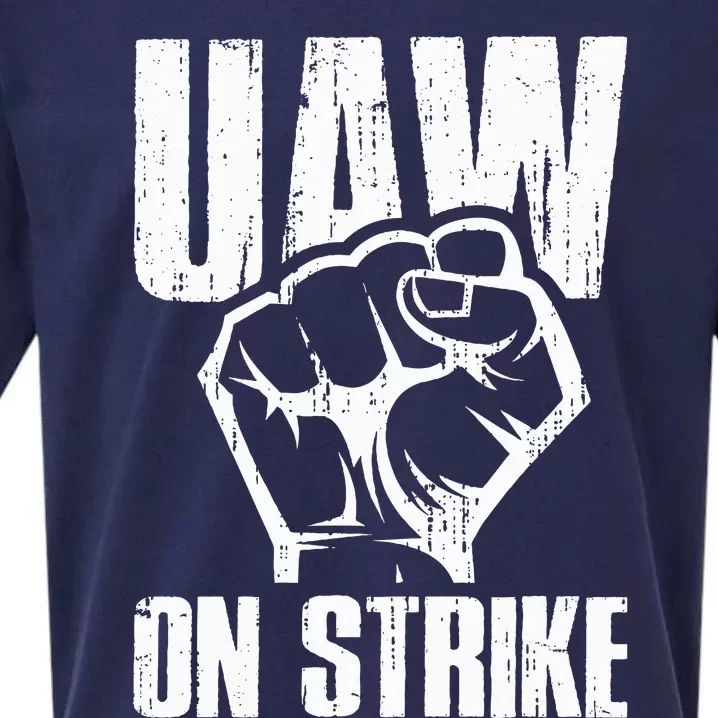 UAW Strike Red United Auto Workers Picket Sign Sueded Cloud Jersey T-Shirt