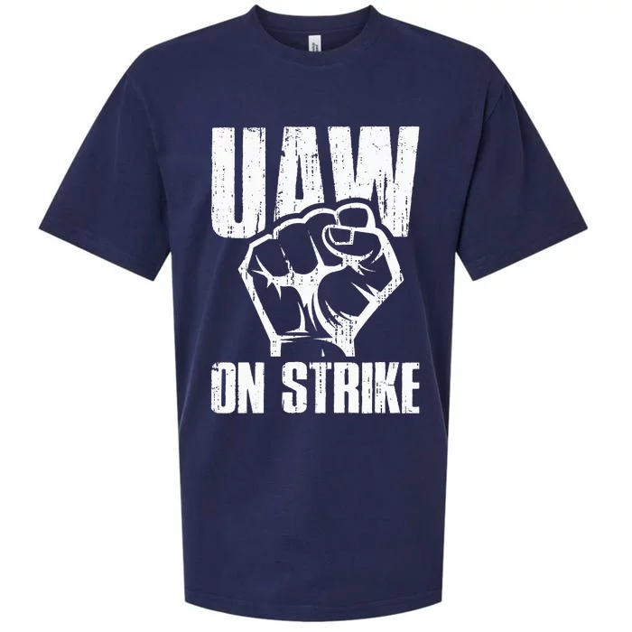 UAW Strike Red United Auto Workers Picket Sign Sueded Cloud Jersey T-Shirt