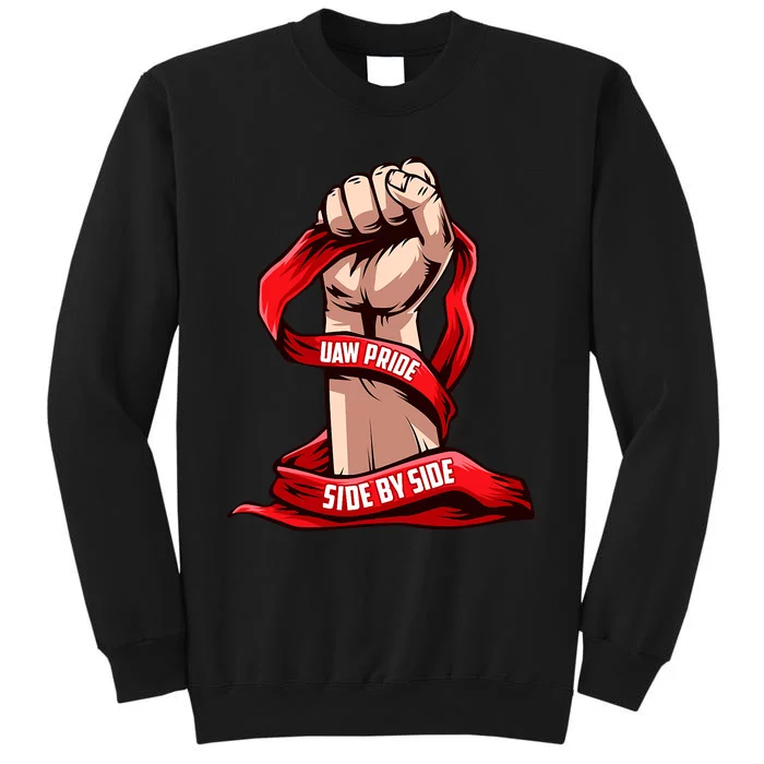 Uaw Strike Red United Tall Sweatshirt