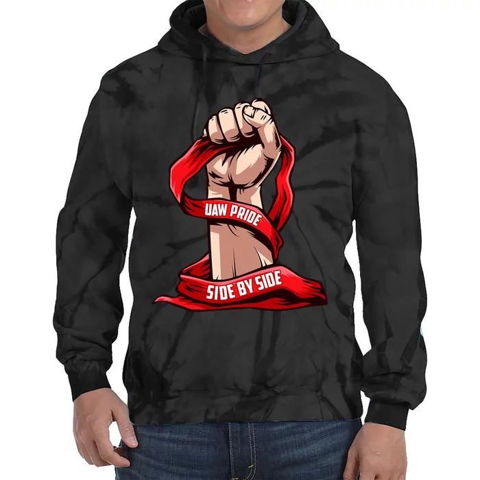 Uaw Strike Red United Tie Dye Hoodie