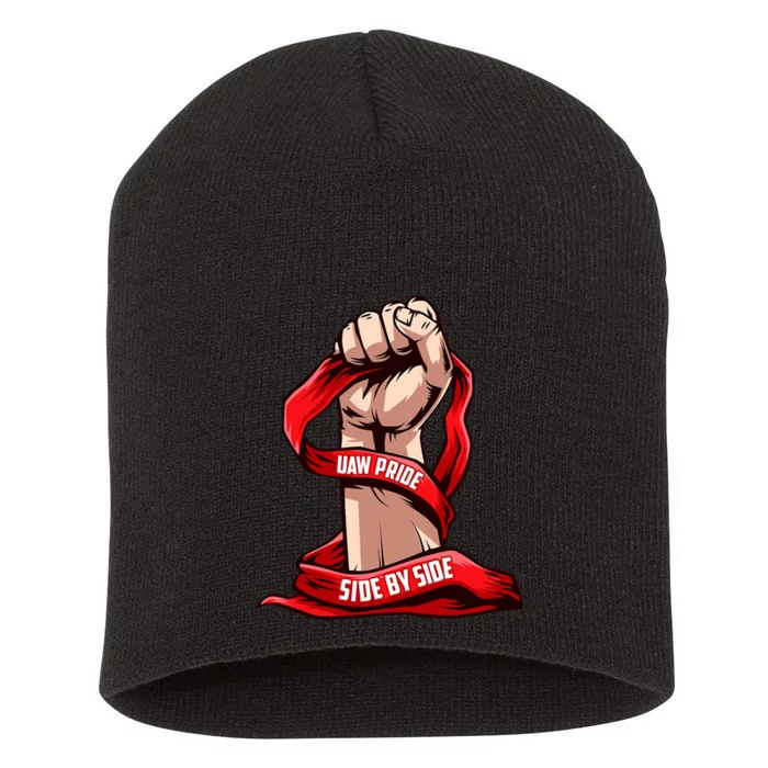 Uaw Strike Red United Short Acrylic Beanie