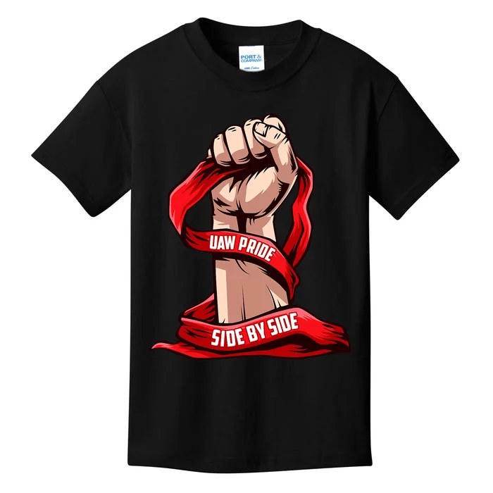 Uaw Strike Red United Kids T-Shirt