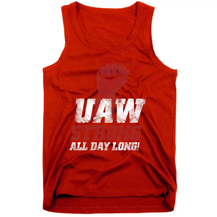 UAW Strike Red Tee_ United Auto Workers Union UAW Strong Trending Design Tank Top