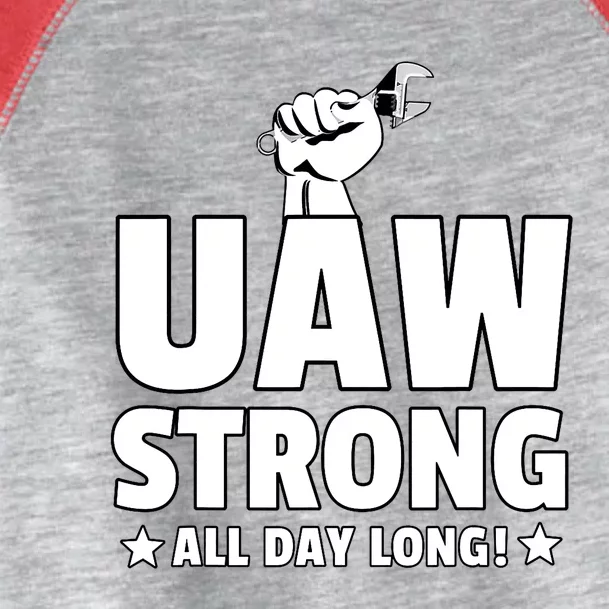 UAW Strike Red United Auto Workers Union UAW Strong Design Toddler Fine Jersey T-Shirt