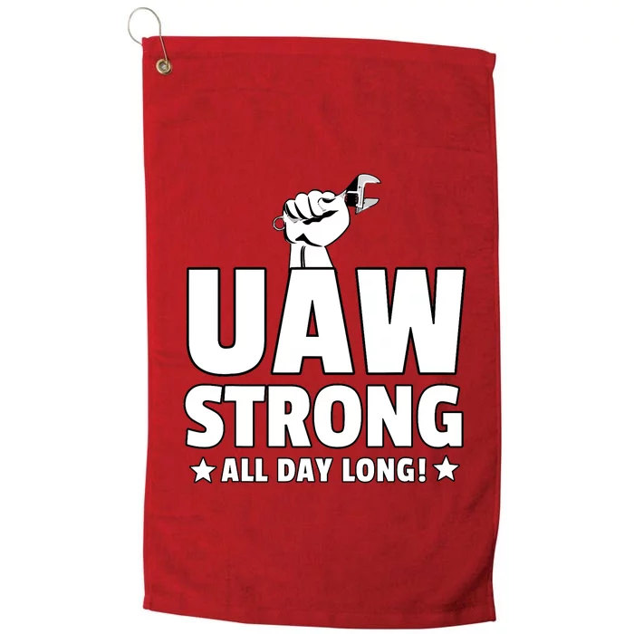 UAW Strike Red United Auto Workers Union UAW Strong Design Platinum Collection Golf Towel