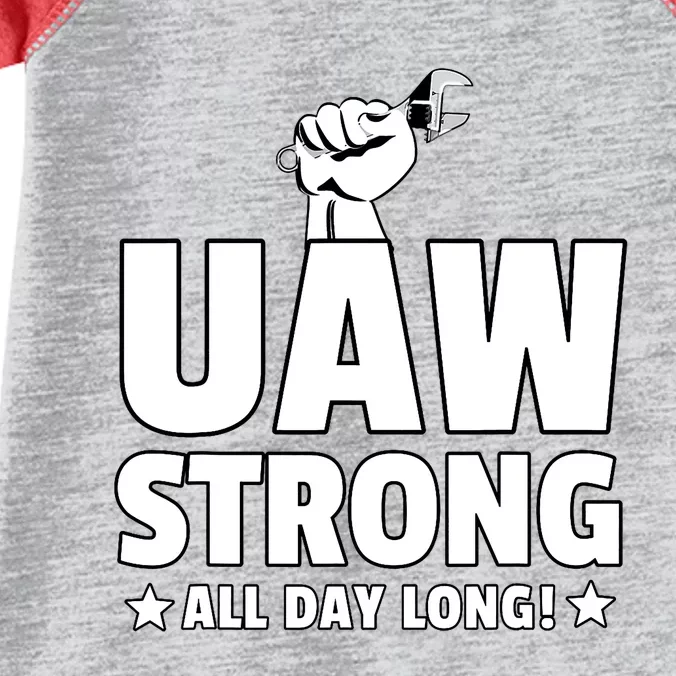 UAW Strike Red United Auto Workers Union UAW Strong Design Infant Baby Jersey Bodysuit