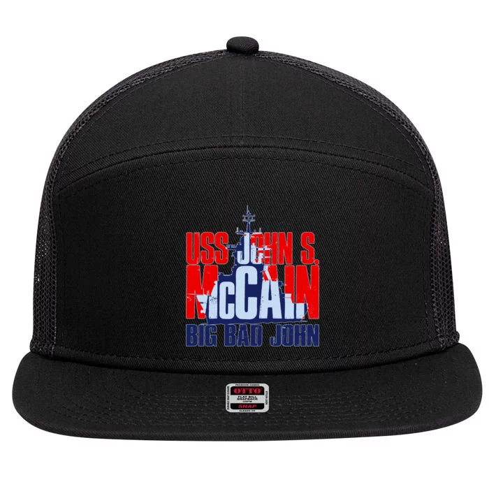 USS John S. McCain Big Bad John 7 Panel Mesh Trucker Snapback Hat