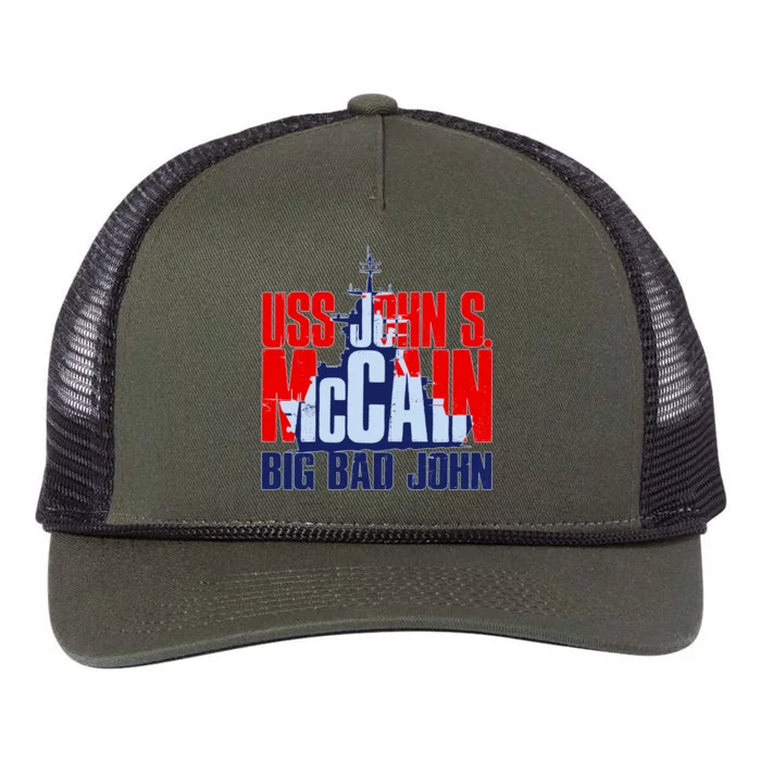 USS John S. McCain Big Bad John Retro Rope Trucker Hat Cap