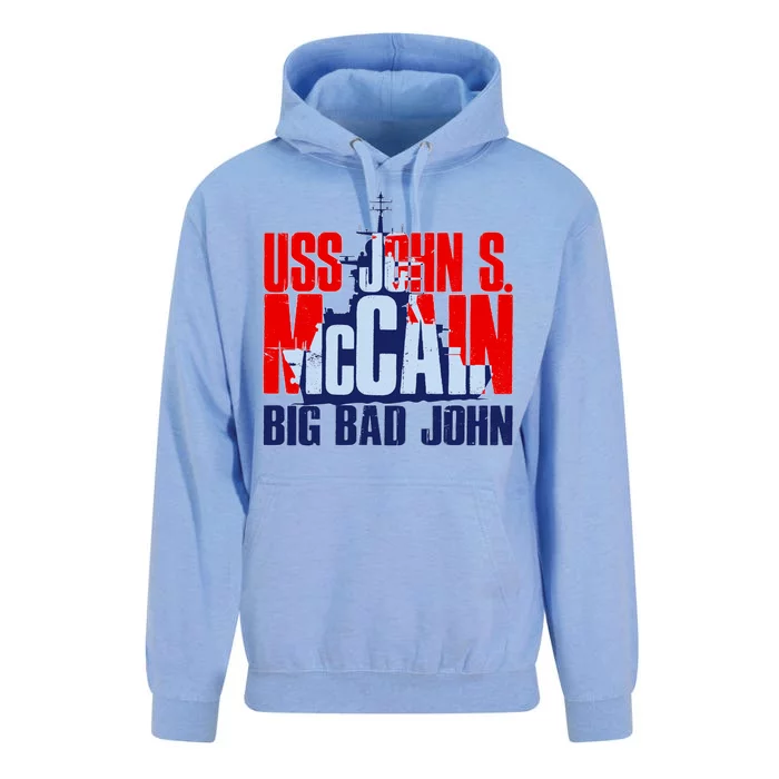 USS John S. McCain Big Bad John Unisex Surf Hoodie