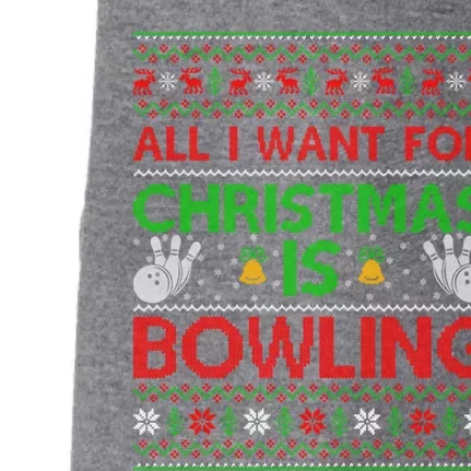 Ugly Sweater Style All I Want For Christmas Is Bowling Xmas Gift Doggie 3-End Fleece Hoodie