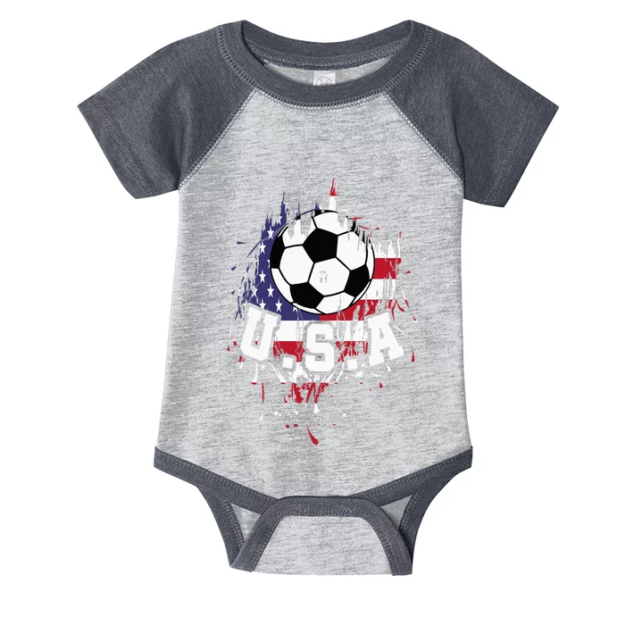 United States Soccer American Football USA Futbol Infant Baby Jersey Bodysuit