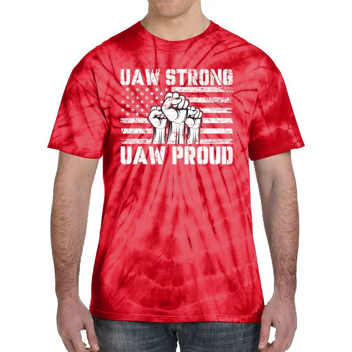 UAW Strong Solidarity UAW Proud Union UAW Laborer Worker Tie-Dye T-Shirt