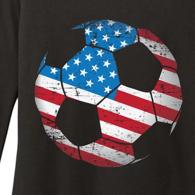 United States Soccer Ball Flag Jersey Gift Usa Football Womens CVC Long Sleeve Shirt