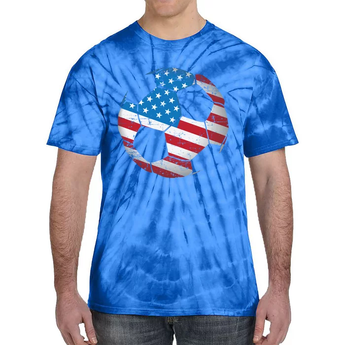 United States Soccer Ball Flag Jersey Gift Usa Football Tie-Dye T-Shirt