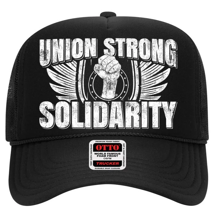 Union Strong Solidarity UAW Worker Laborer High Crown Mesh Trucker Hat