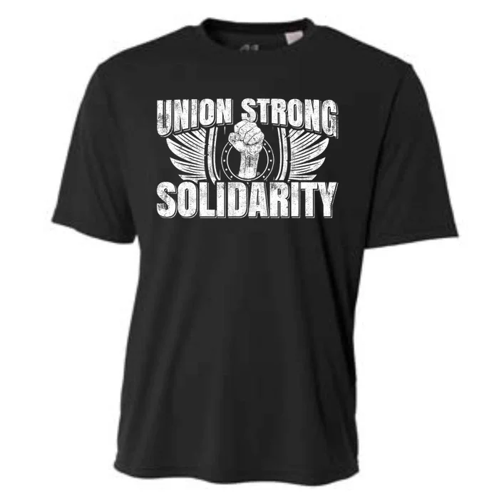 Union Strong Solidarity UAW Worker Laborer Cooling Performance Crew T-Shirt