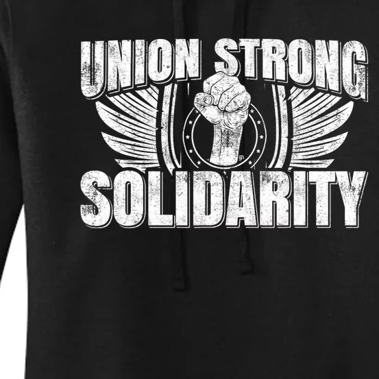 Union Strong Solidarity UAW Worker Laborer Women's Pullover Hoodie