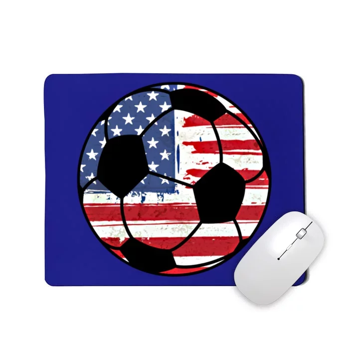 United States Soccer Ball Flag Jersey Gift Usa Football Gift Mousepad