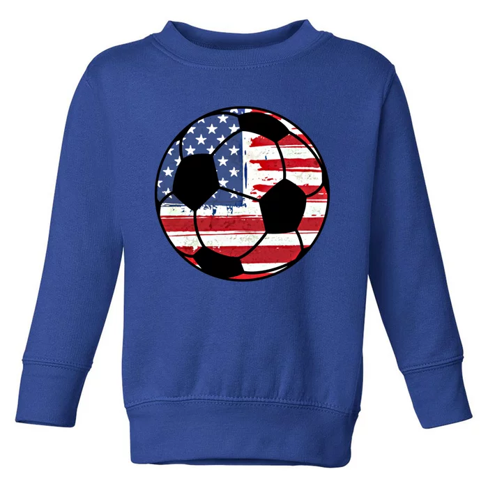 United States Soccer Ball Flag Jersey Gift Usa Football Gift Toddler Sweatshirt