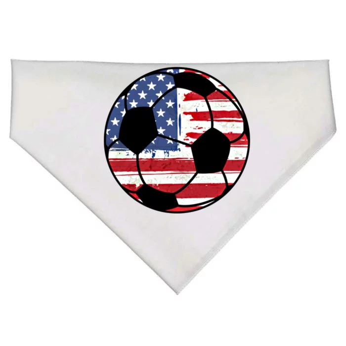 United States Soccer Ball Flag Jersey Gift Usa Football Gift USA-Made Doggie Bandana