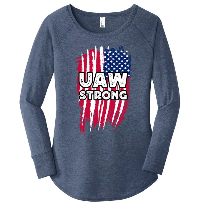 UAW Strong Solidarity UAW Laborer Worker UAW Proud Union America Flag Women's Perfect Tri Tunic Long Sleeve Shirt