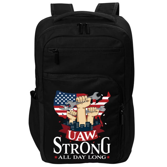 UAW Strong Solidarity UAW Proud Union UAW Laborer Worker Impact Tech Backpack