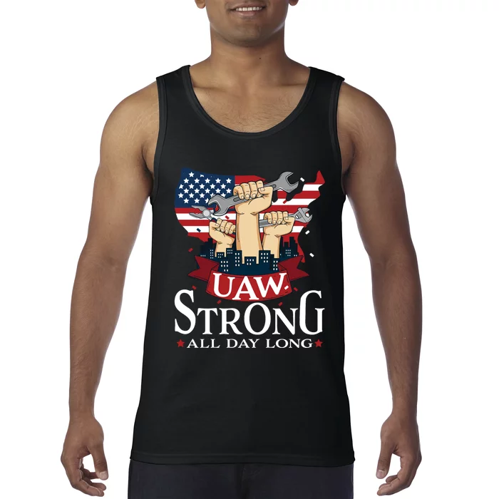 UAW Strong Solidarity UAW Proud Union UAW Laborer Worker Tank Top