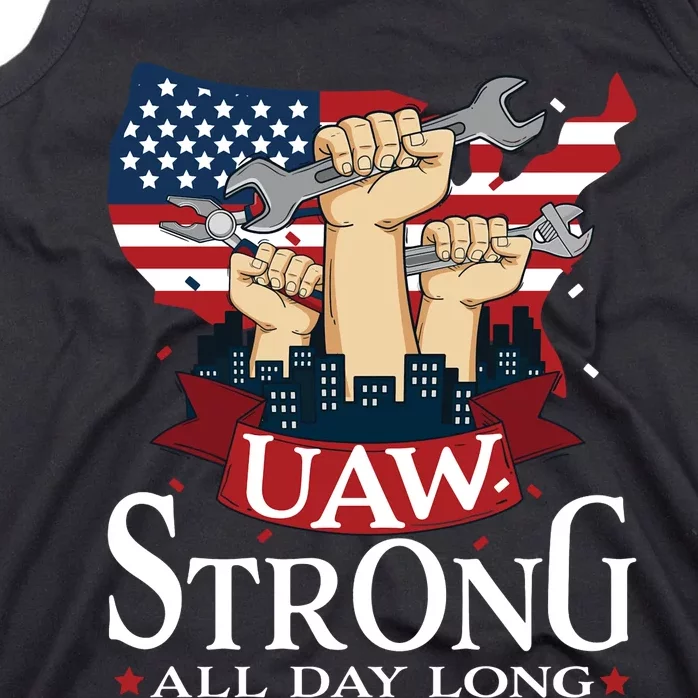 UAW Strong Solidarity UAW Proud Union UAW Laborer Worker Tank Top