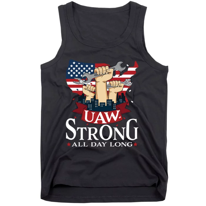 UAW Strong Solidarity UAW Proud Union UAW Laborer Worker Tank Top