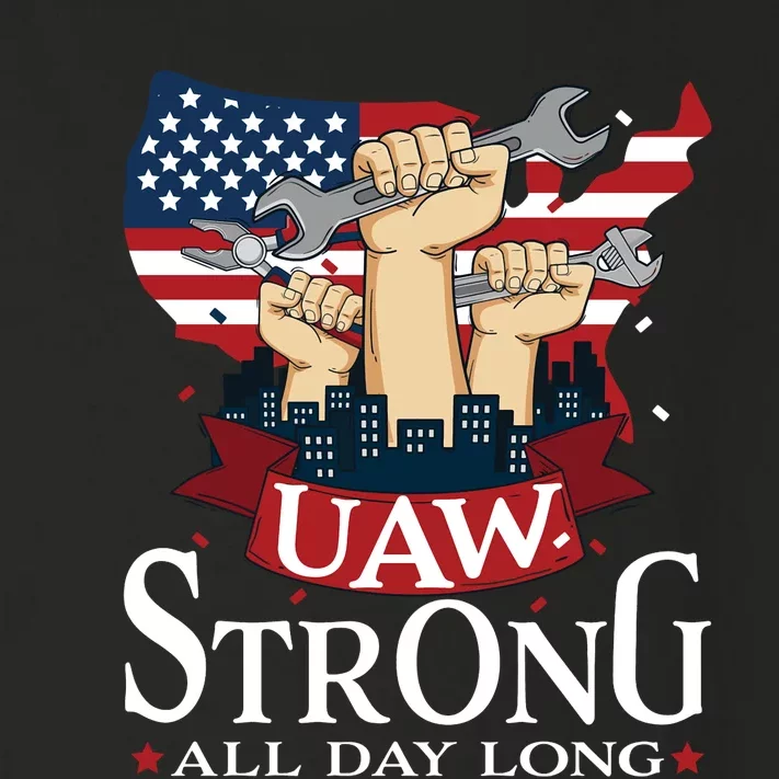 UAW Strong Solidarity UAW Proud Union UAW Laborer Worker Toddler Long Sleeve Shirt