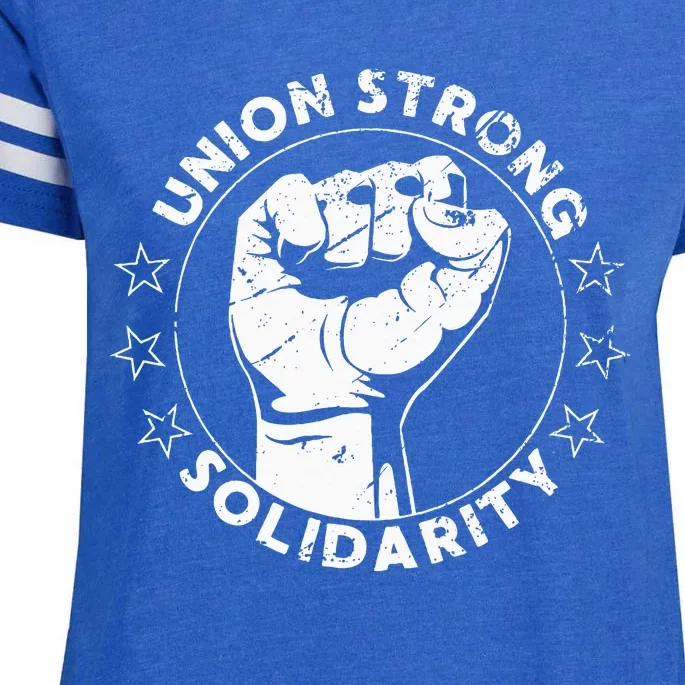 Union Strong Solidarity Fist Workers Rights Us Union Fan Enza Ladies Jersey Football T-Shirt