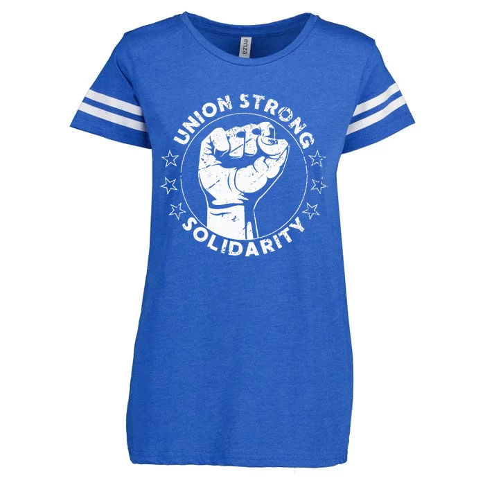 Union Strong Solidarity Fist Workers Rights Us Union Fan Enza Ladies Jersey Football T-Shirt