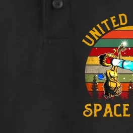 United States Space Force Vintage Funny Dry Zone Grid Performance Polo