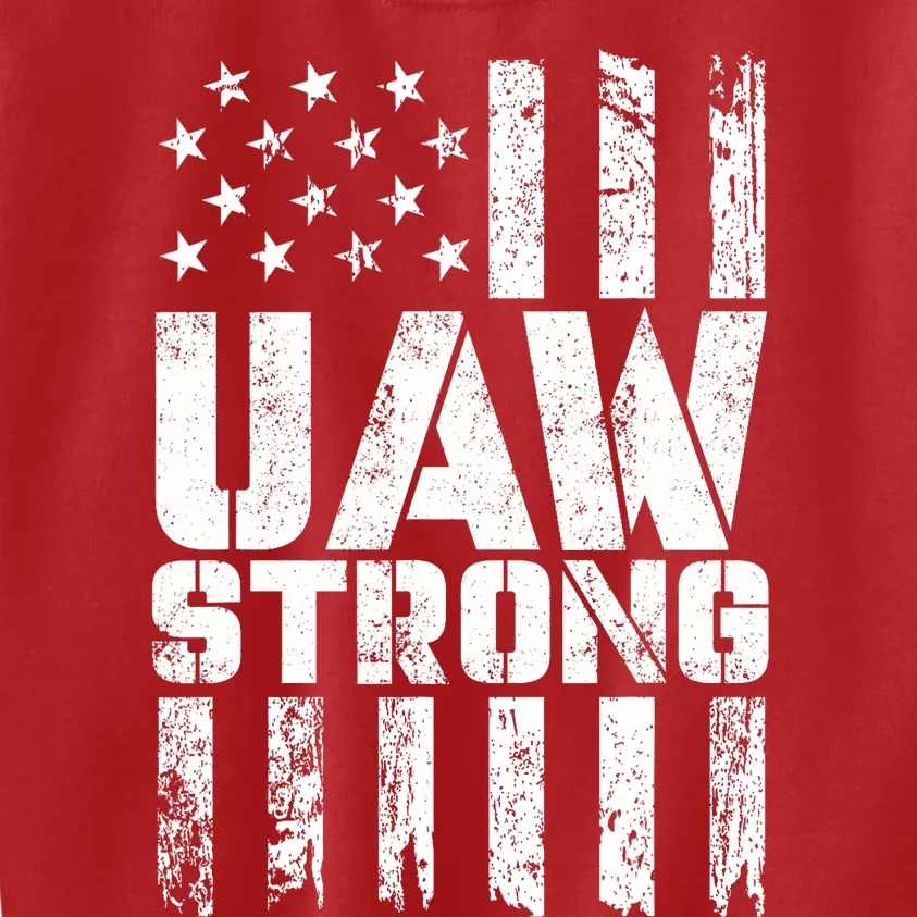 UAW Strong Solidarity UAW Proud Union UAW Laborer Worker Kids Sweatshirt